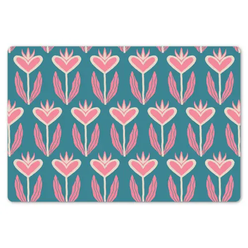 Blauw - Retro - Patroon - Hartjes Placemat vinyl groot 368 -zzsfeer1_Kitchenyeah-website