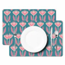 Blauw - Retro - Patroon - Hartjes Placemat vinyl groot 368 -zzsfeer2_Kitchenyeah-website