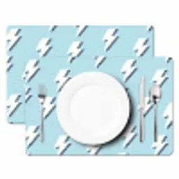 Blauw - Wit - Patroon - Bliksem Placemat vinyl groot 368 -zzsfeer2_Kitchenyeah-website