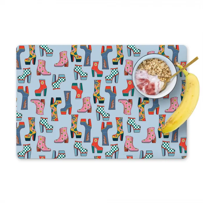 Laarzen - Patroon - Disco Placemat vinyl groot 368 -zzzproduct_Kitchenyeah-website