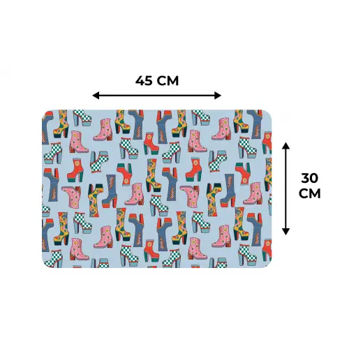 Laarzen - Patroon - Disco Placemat vinyl groot 368 -specs