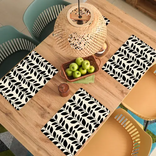 Botanisch - Dessin - Zwart - Beige Placemat vinyl groot 368 -zzsfeer5_Kitchenyeah-website