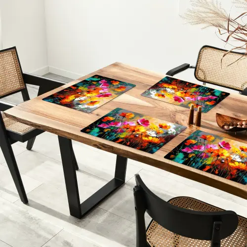 Felgekleurd - Bloemblaadjes - Abstract Placemat vinyl groot -zzsfeer4_Kitchenyeah-website