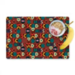 Bruin - Retro - Disco - Patroon Placemat vinyl groot 368 -zzzproduct_Kitchenyeah-website