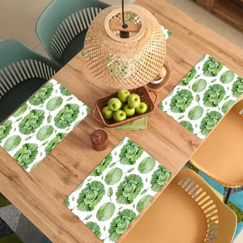 Kool - Bladgroen - Wit - Patroon Placemat vinyl groot 368 -zzsfeer5_Kitchenyeah-website