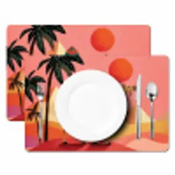 Kameel - Pyramides - Rode zon Placemat vinyl groot -zzsfeer2_Kitchenyeah-website