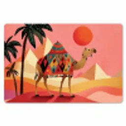 Kameel - Pyramides - Rode zon Placemat vinyl groot -zzsfeer1_Kitchenyeah-website