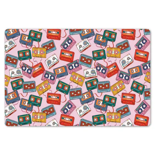 Cassette - Patroon - Roze Placemat vinyl groot 368 -zzsfeer1_Kitchenyeah-website