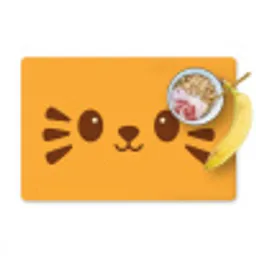 Kat - Simplistisch - Oranje - Vrolijk Placemat vinyl groot -zzzproduct_Kitchenyeah-website