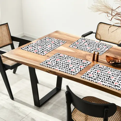 Tekens - Harten - Rood Placemat vinyl groot 368 -zzsfeer4_Kitchenyeah-website