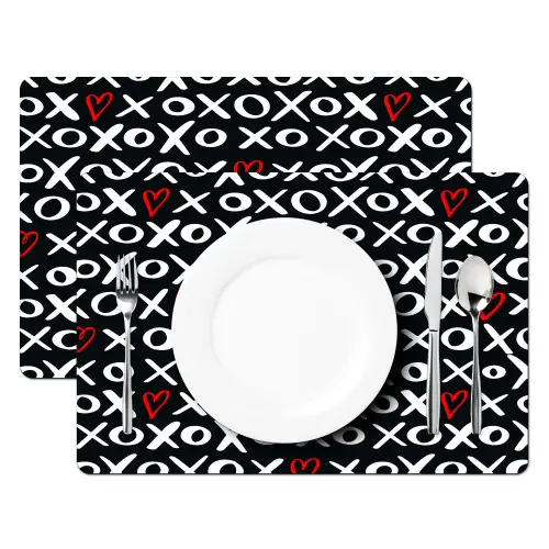 Tekens - Wit - Zwart Placemat vinyl groot 368 -zzsfeer2_Kitchenyeah-website
