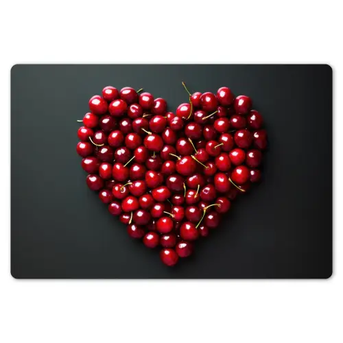 Kersen - Hart - Rood - Zwart Placemat vinyl groot -zzsfeer1_Kitchenyeah-website