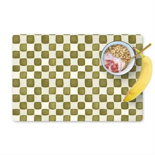 Schaak - Patroon - Groen Placemat vinyl groot 368 -zzzproduct_Kitchenyeah-website