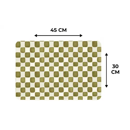 Schaak - Patroon - Groen Placemat vinyl groot 368 -specs