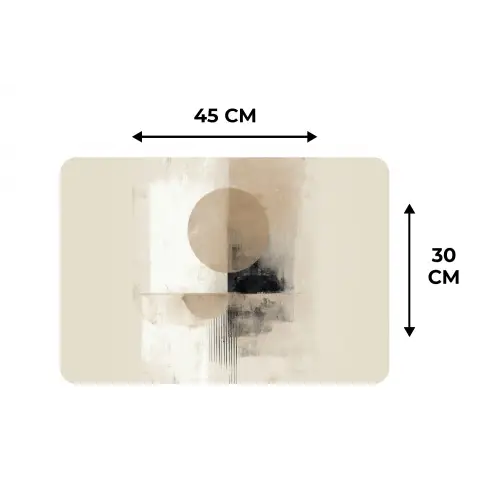 Cirkel - Compositie - Diepte - Beige Placemat vinyl groot -specs