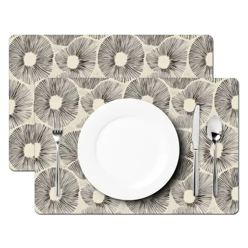 Cirkels - Patroon - Zwart Placemat vinyl groot 368 -zzsfeer2_Kitchenyeah-website