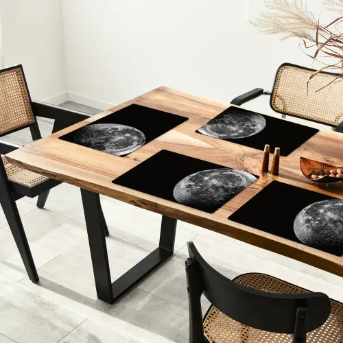 Close-up - Maan - Wit - Textuur Placemat vinyl groot -zzsfeer4_Kitchenyeah-website