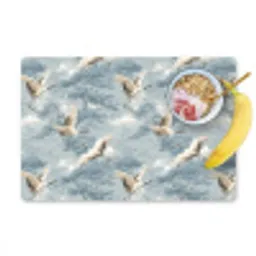 Wolken - Kraanvogels - Blauw Placemat vinyl groot 368 -zzzproduct_Kitchenyeah-website