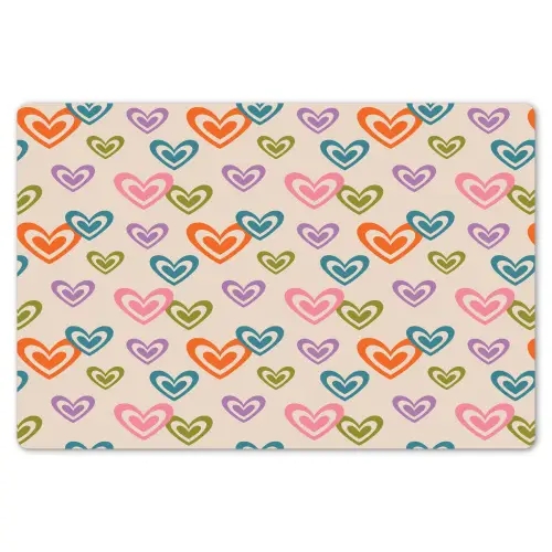 Kleurrijk - Hartjes - Patroon - Beige Placemat vinyl groot 368 -zzsfeer1_Kitchenyeah-website