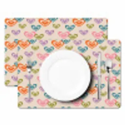 Kleurrijk - Hartjes - Patroon - Beige Placemat vinyl groot 368 -zzsfeer2_Kitchenyeah-website
