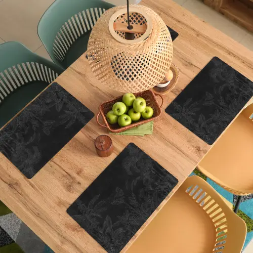 Beton - Patroon - Zwart Placemat vinyl groot -zzsfeer5_Kitchenyeah-website