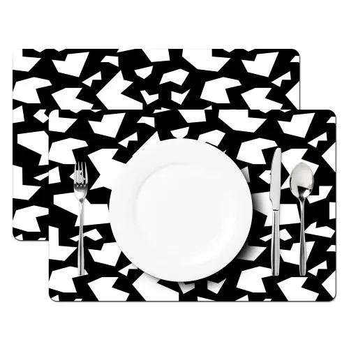 Contrast - Zwart - Wit Placemat vinyl groot 368 -zzsfeer2_Kitchenyeah-website