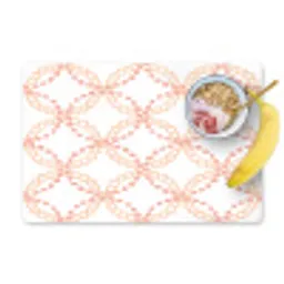 Koraalkleur - Vlechtmotief - Wit Placemat vinyl groot 368 -zzzproduct_Kitchenyeah-website