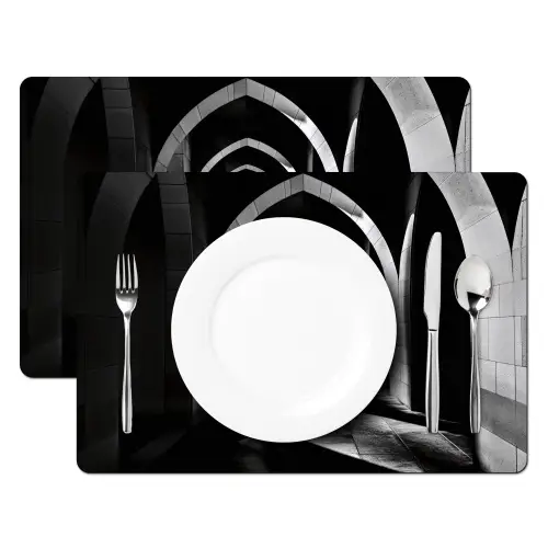 Gang - Bogen - Schaduw - Diepte Placemat vinyl groot -zzsfeer2_Kitchenyeah-website