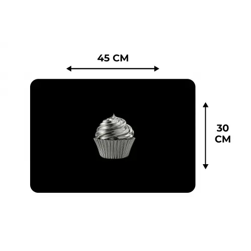 Cupcake - Luxueus - Zilver Placemat vinyl groot -specs