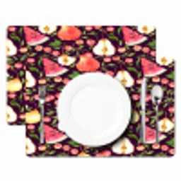 Donker - Bladeren - Fruit - Patroon Placemat vinyl groot 368 -zzsfeer2_Kitchenyeah-website