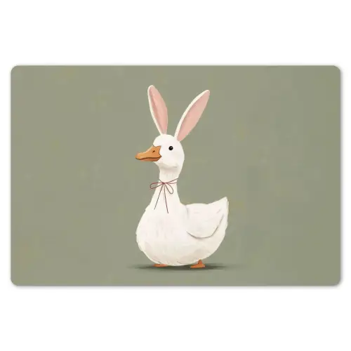Eend - Konijnoren - Grijs Placemat vinyl groot -zzsfeer1_Kitchenyeah-website