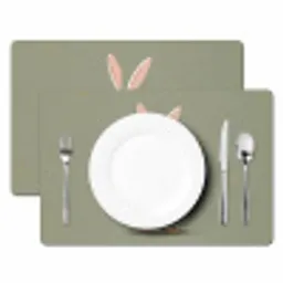 Eend - Konijnoren - Grijs Placemat vinyl groot -zzsfeer2_Kitchenyeah-website