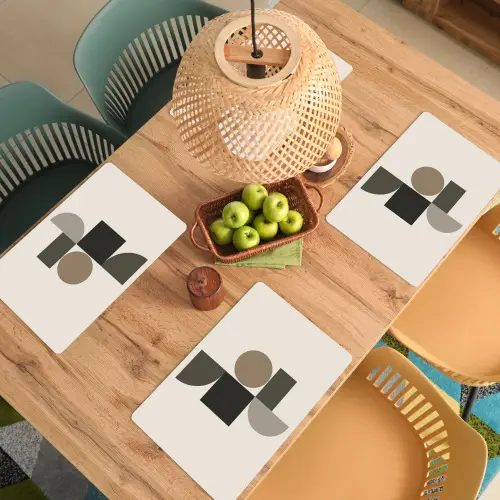 Aardetinten - Abstracte compositie - Eenvoudige vormen Placemat vinyl groot -zzsfeer5_Kitchenyeah-website