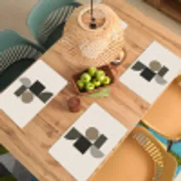Aardetinten - Abstracte compositie - Eenvoudige vormen Placemat vinyl groot -zzsfeer5_Kitchenyeah-website
