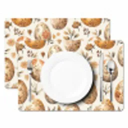Paaseieren - Bruin - Bloemen Placemat vinyl groot -zzsfeer2_Kitchenyeah-website