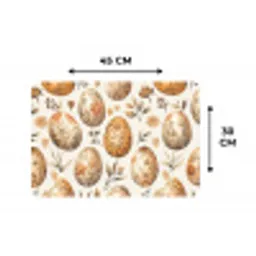 Paaseieren - Bruin - Bloemen Placemat vinyl groot -specs