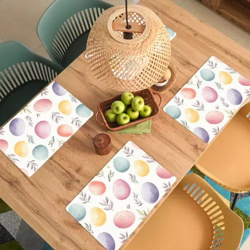 Eieren - Kleurrijk - Patroon Placemat vinyl groot -zzsfeer5_Kitchenyeah-website
