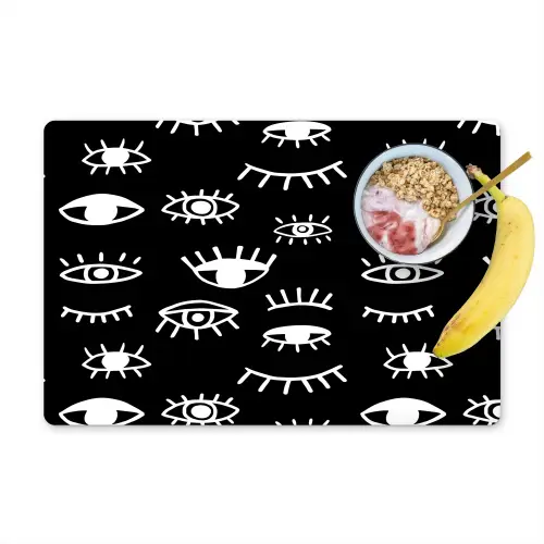 Ogen - Wit - Patroon Placemat vinyl groot 368 -zzzproduct_Kitchenyeah-website