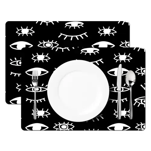 Ogen - Wit - Patroon Placemat vinyl groot 368 -zzsfeer2_Kitchenyeah-website