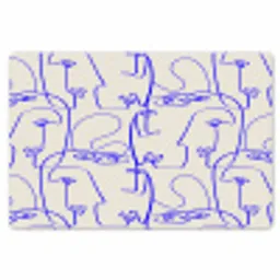 Gezicht - Blauw - Lijnen - Beige Placemat vinyl groot 368 -zzsfeer1_Kitchenyeah-website
