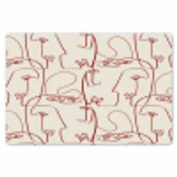 Gezichten - Abstract - Rood - Beige Placemat vinyl groot 368 -zzsfeer1_Kitchenyeah-website