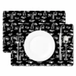 Gezichten - Zwart - Wit - Contrast Placemat vinyl groot 368 -zzsfeer2_Kitchenyeah-website