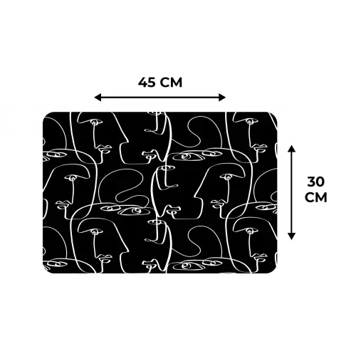 Gezichten - Gestileerd - Vloeiend Placemat vinyl groot 368 -specs