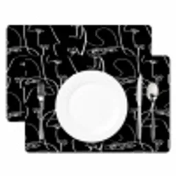 Gezichten - Gestileerd - Vloeiend Placemat vinyl groot 368 -zzsfeer2_Kitchenyeah-website