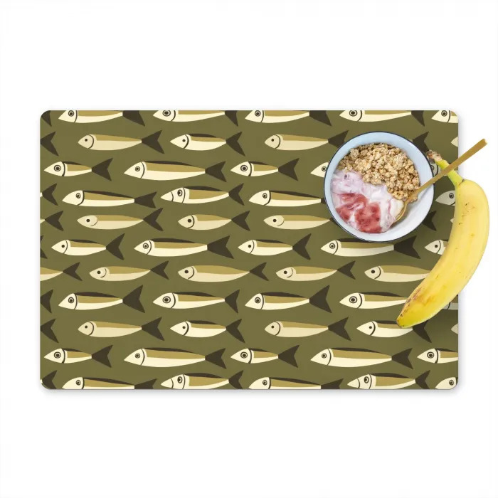 Vis - Patroon - Groen Placemat vinyl groot 368 -zzzproduct_Kitchenyeah-website