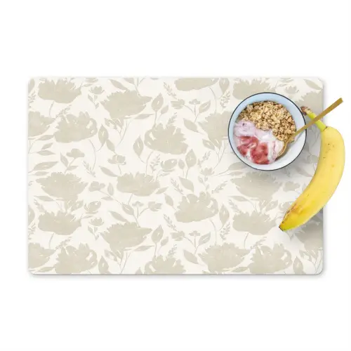 Bloemenpatroon - Silhouet - Wit Placemat vinyl groot 368 -zzzproduct_Kitchenyeah-website