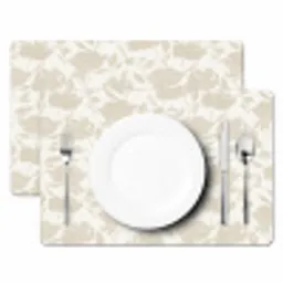 Bloemenpatroon - Silhouet - Wit Placemat vinyl groot 368 -zzsfeer2_Kitchenyeah-website