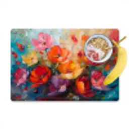 Bloemen - Kleurrijk - Verf - Abstract - Kunst Placemat vinyl groot -zzzproduct_Kitchenyeah-website