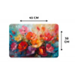 Bloemen - Kleurrijk - Verf - Abstract - Kunst Placemat vinyl groot -specs