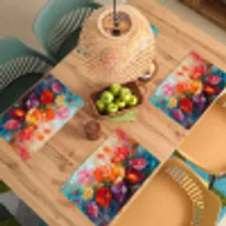 Bloemen - Kleurrijk - Verf - Abstract - Kunst Placemat vinyl groot -zzsfeer5_Kitchenyeah-website